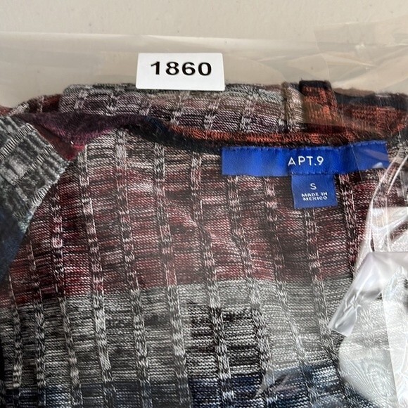 Apt. 9 Striped Open Front Multi Colored Cardigan Pink Burgundy Size Small - Picture 10 of 10